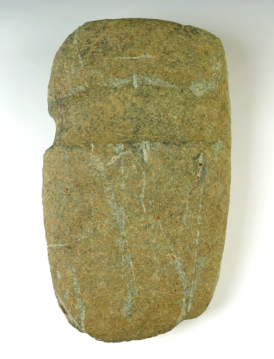 Huge! 9 5/8" long 3/4 Groove Axe from a collection out of Collinsville, Butler Co., Ohio.