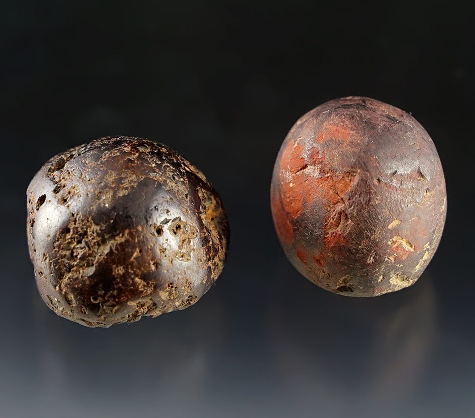 Pair of Hematite Cones found in Gallia Co., Ohio. The largest is 1 3/4".