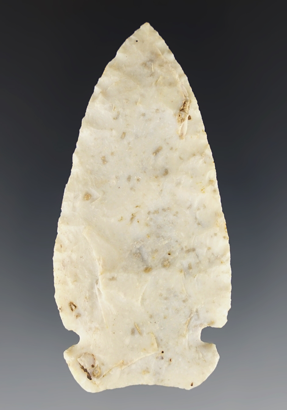 2 13/16" Uniquely styled Archaic Sidenotch found in Missouri.