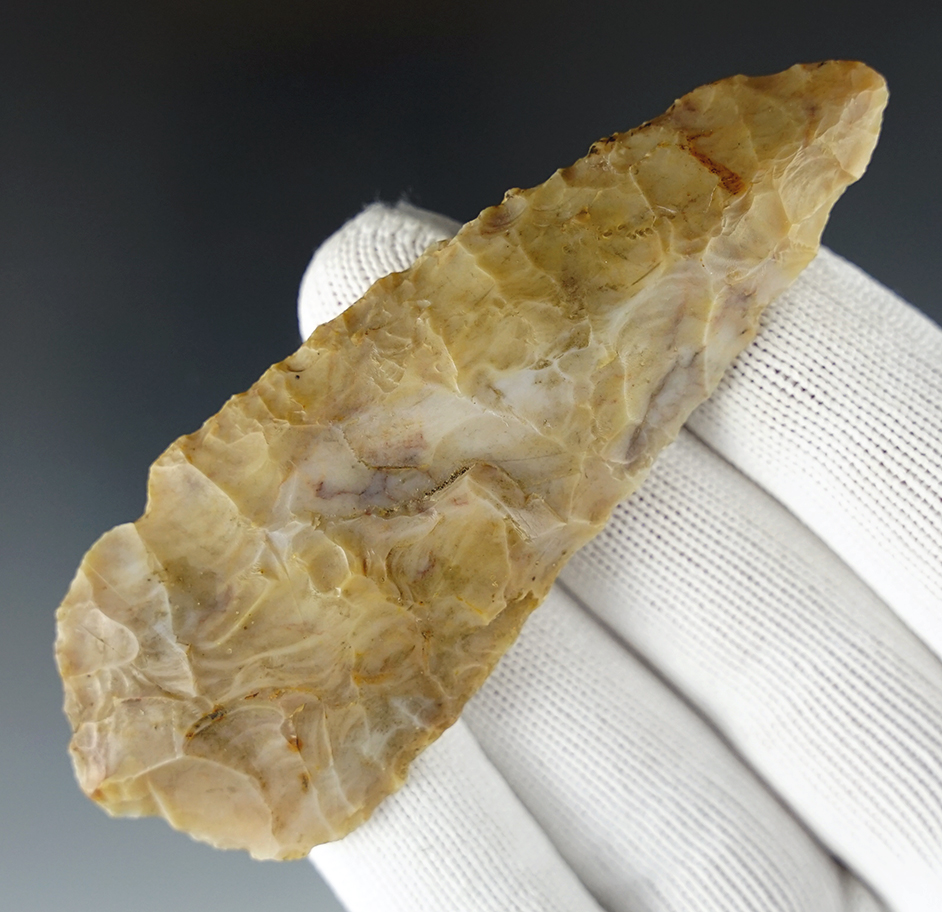 3 3/4" Blade made from a nice grade of Flint Ridge Flint. Fairfield/Franklin Co., Ohio line.