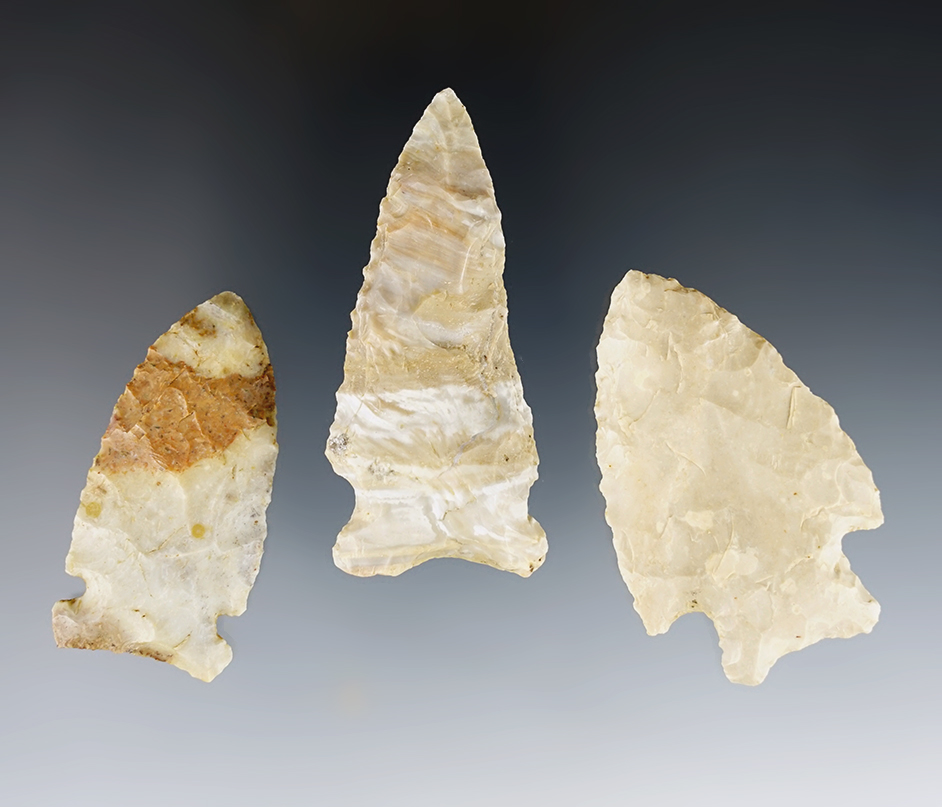 3 nice Minnesota points. 2 were found by Greg Gullickson. Included COA's from Dickey & Partain.