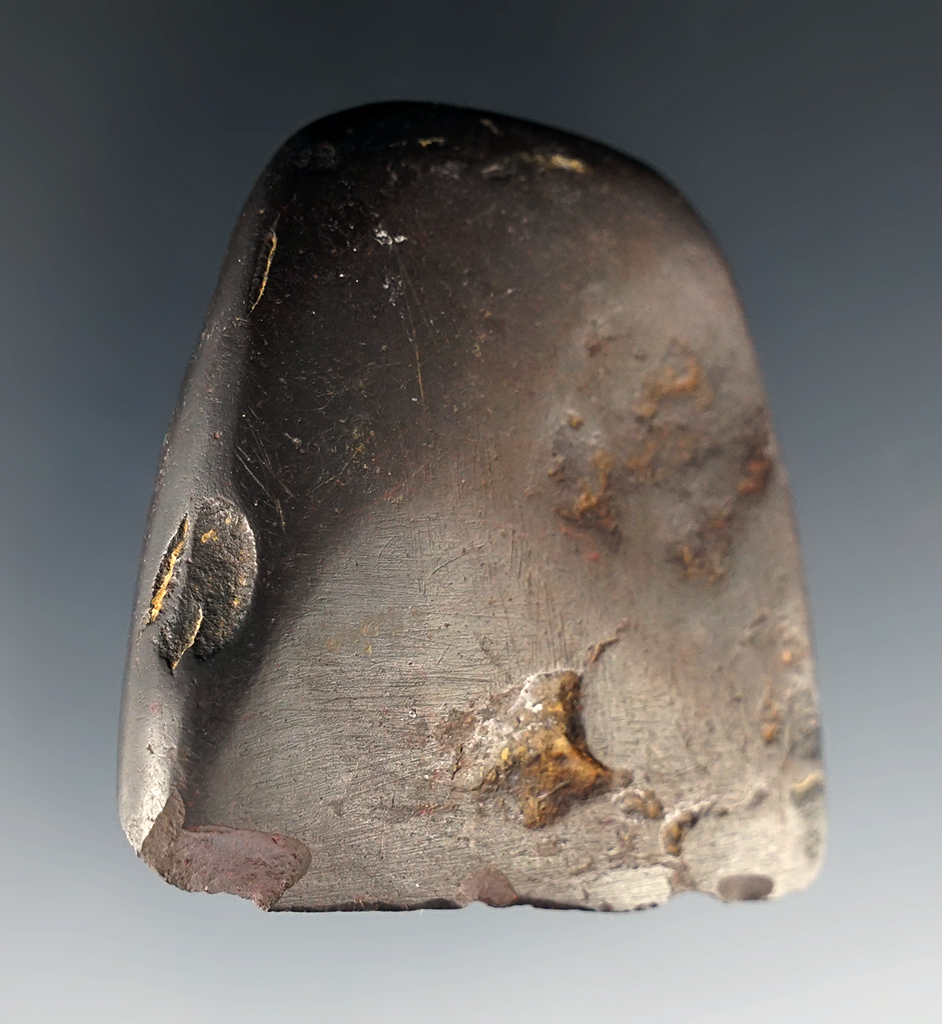 Nice 2 3/16" x 2" Hematite Celt found in Gallia Co., Ohio. Ex. Garry Mumaw.