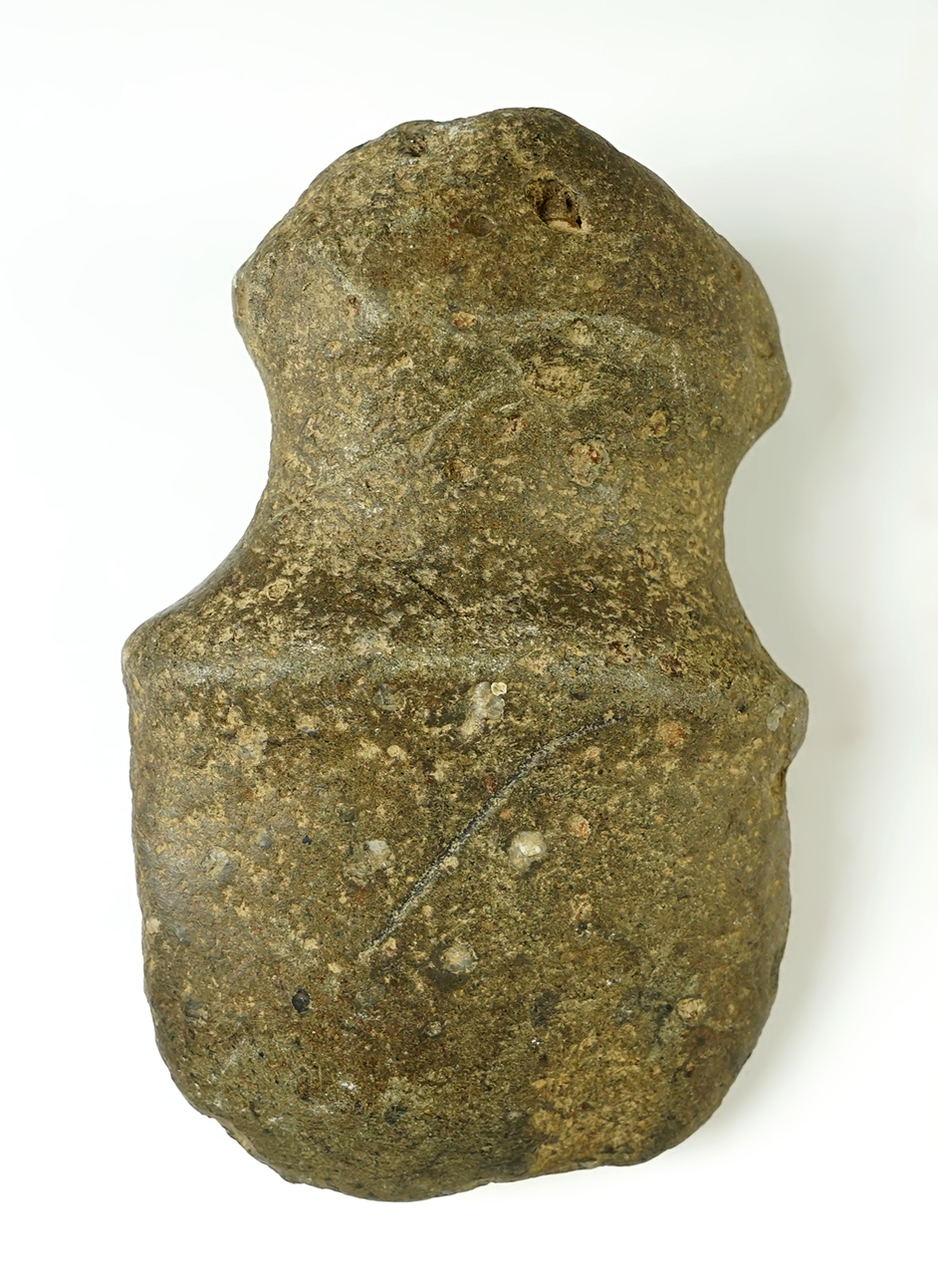 6" well patinated Full groove Axe made from Hardstone. Found in Kentucky.