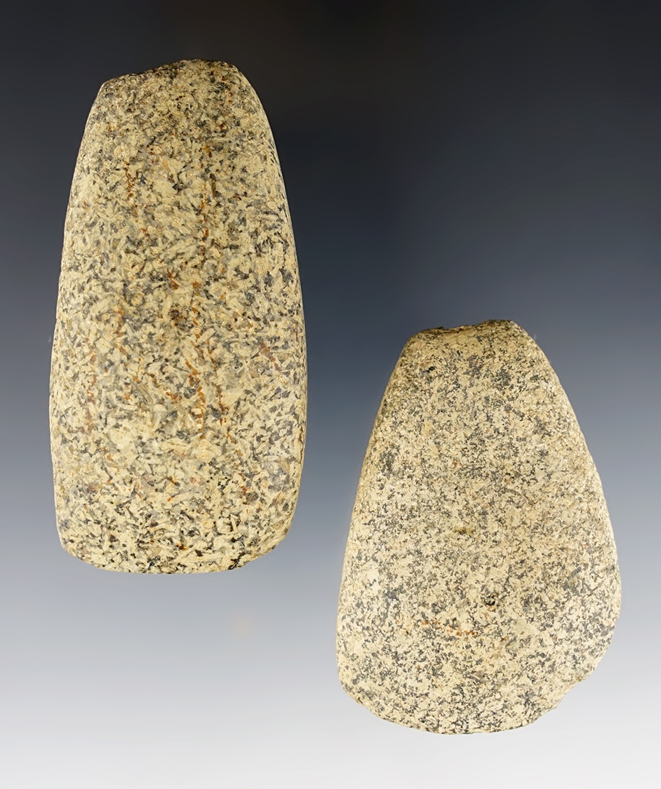Pair of miniature Hardstone Ohio Celts in good condition. The largest is 3 1/4".