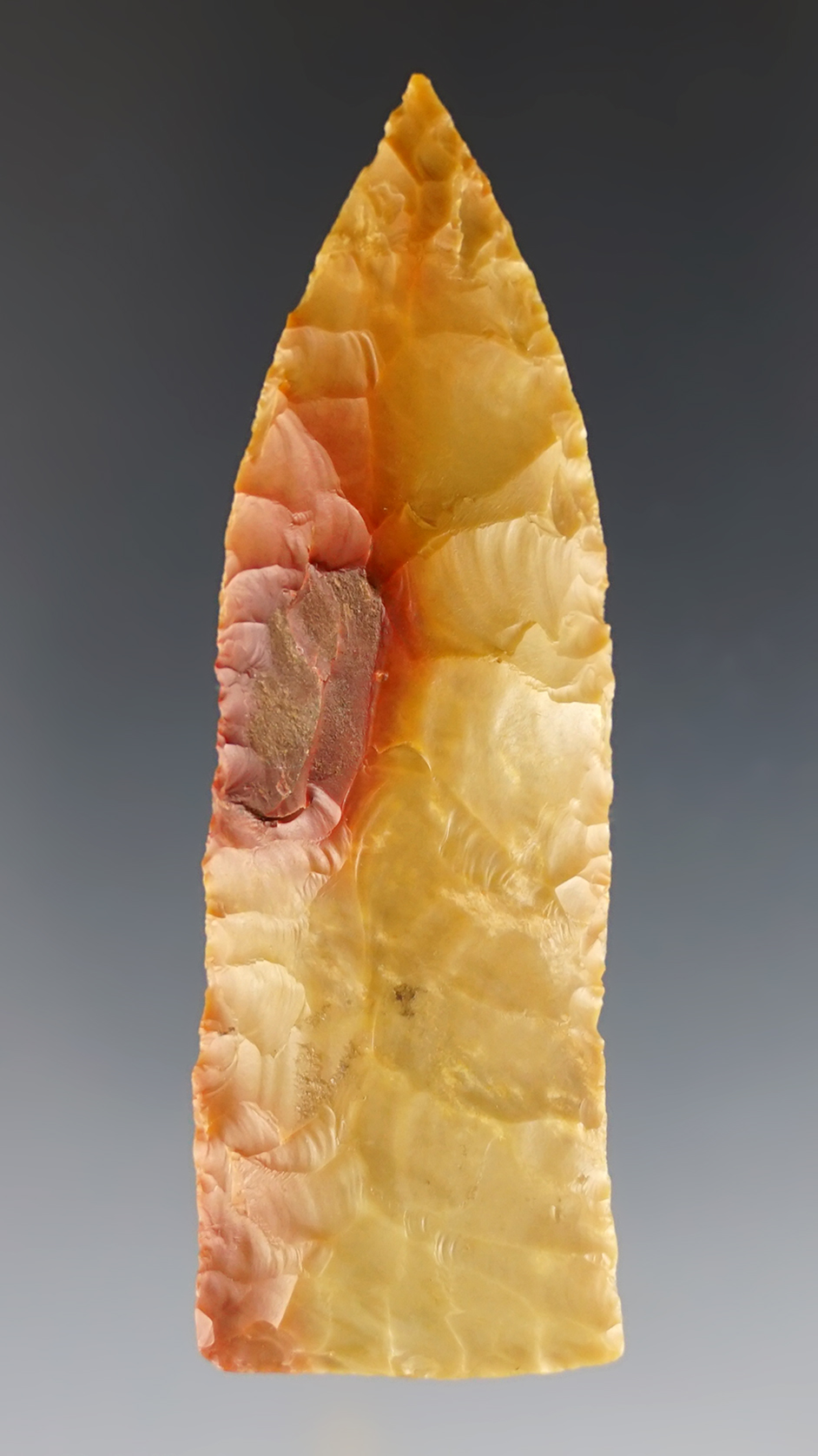 Exceptional 2 3/4" Copena - high-grade Jasper. Found in Hardeman Co., TN. Davis COA, G-10.