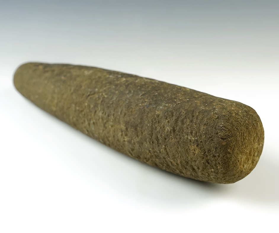 Patinated 12" Roller Pestle found in Kankakee Co., Illinois. Ex. Steve Conrad.