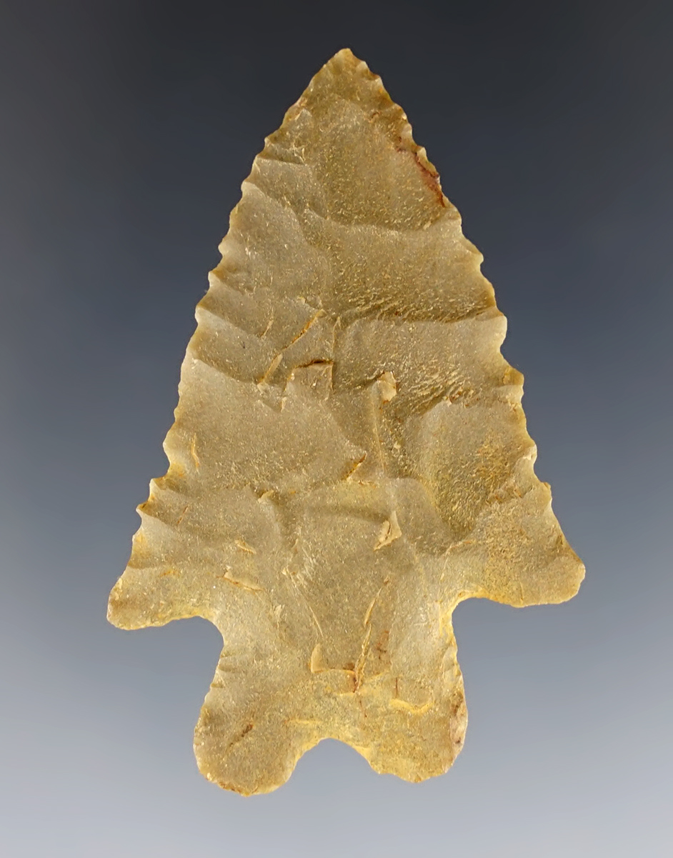 Fine 2 1/8" MacCorkle Bifurcate made from Breathitt Chert. Found in Clark Co., Kentucky.