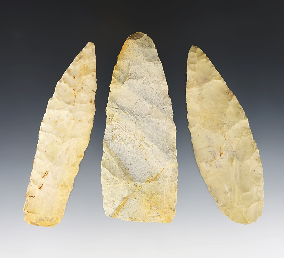 Set of 3 Missouri artifacts including 2 Blades and a Sedalia. The largest is 4 1/16".