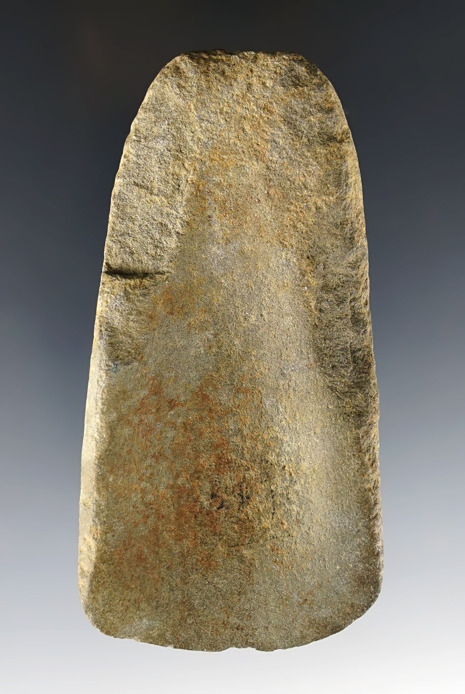 Deeply scooped 3 3/4" Gouge found in Burlington Co., New Jersey. Ex. Dorthy Middleton collection.