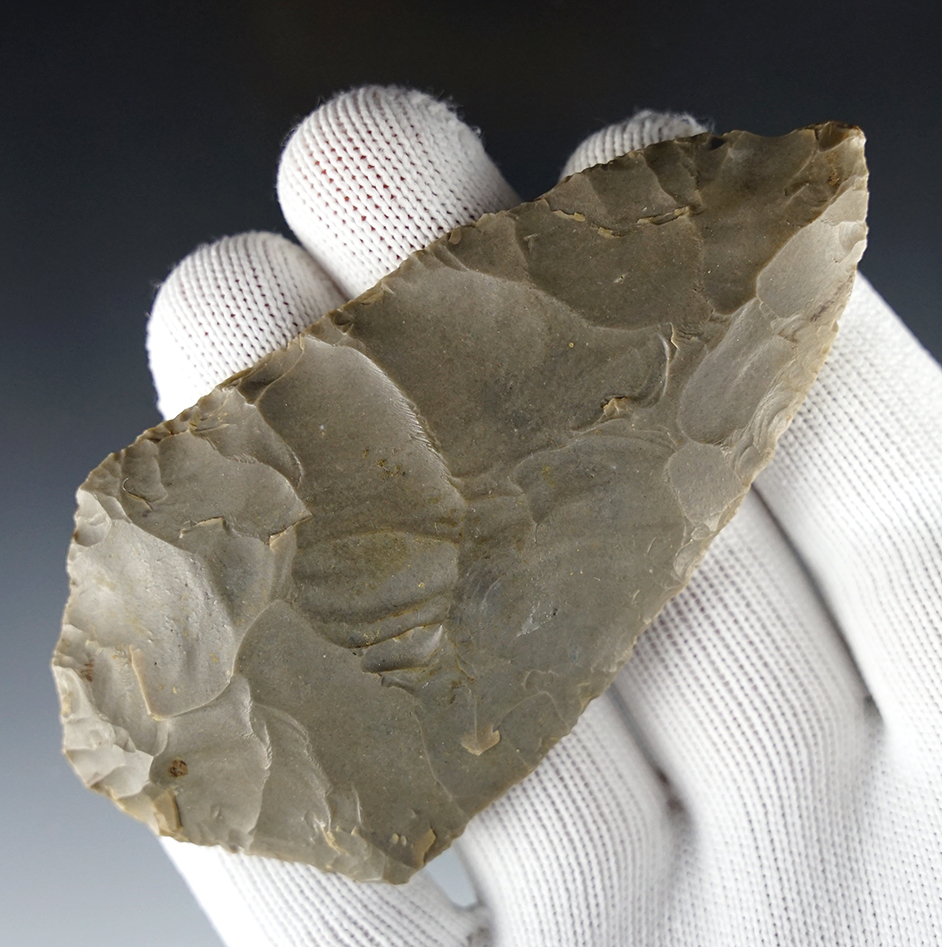 3 7/8" Archaic Maples made from patinated Hornstone. Found in Kentucky.