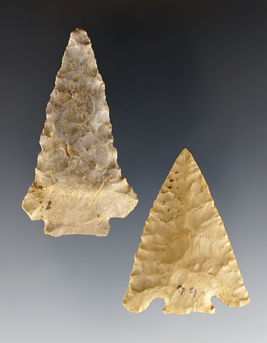 Pair of well made Fracture-Base Decatur points in nice condition. Both are from Kentucky.