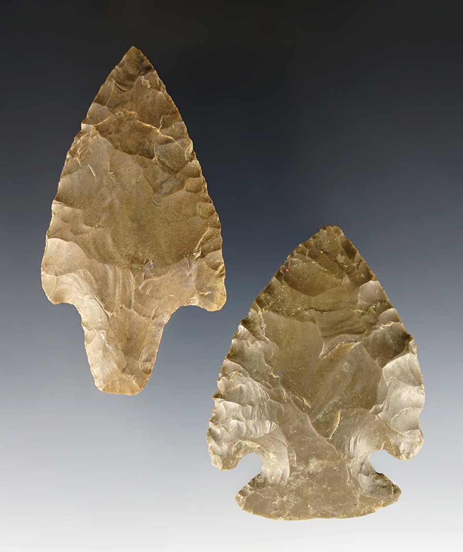 Pair of southern Kentucky points including a Lost Lake and an Adena. Both are Hornstone.