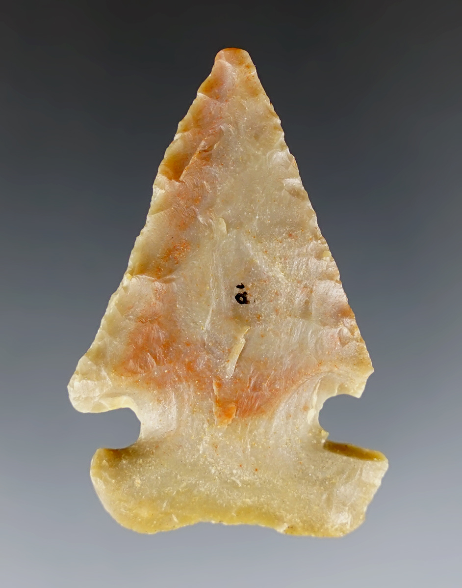 1 15/16" Archaic Bevel - beautiful Carter Cave Flint. Fayette Co., Kentucky. Ex. Charlie Long.