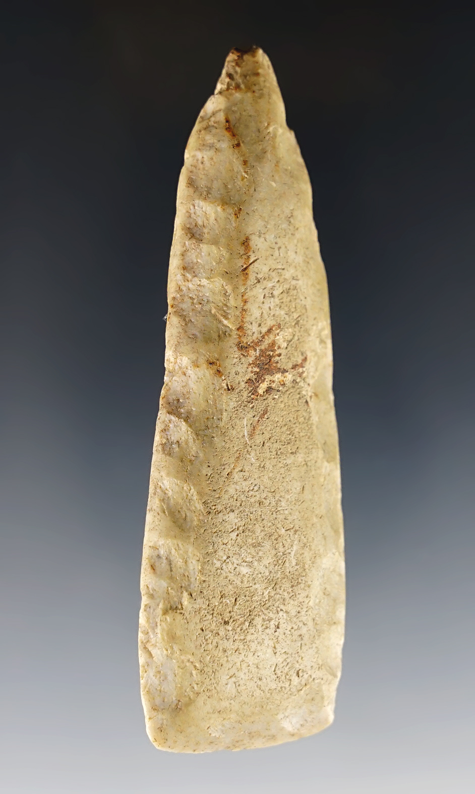 3 11/16" well polished Flint Celt found in the Midwestern U.S. In excellent condition.