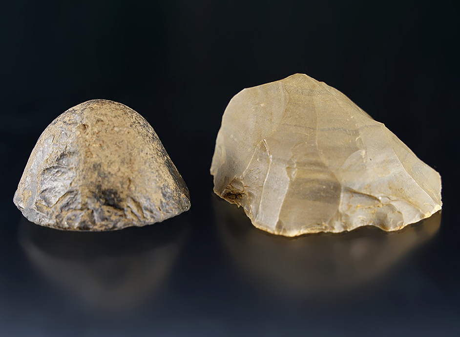 Pair of rare Flint Cones found in Pulaski and Montgomery Co., Kentucky. The largest is 2 3/4".