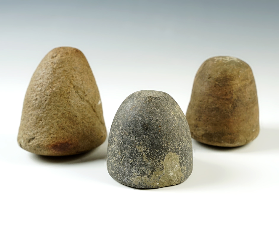 Set of 3 Ohio Conical Pestles in excellent condition. The largest is 3 1/2".