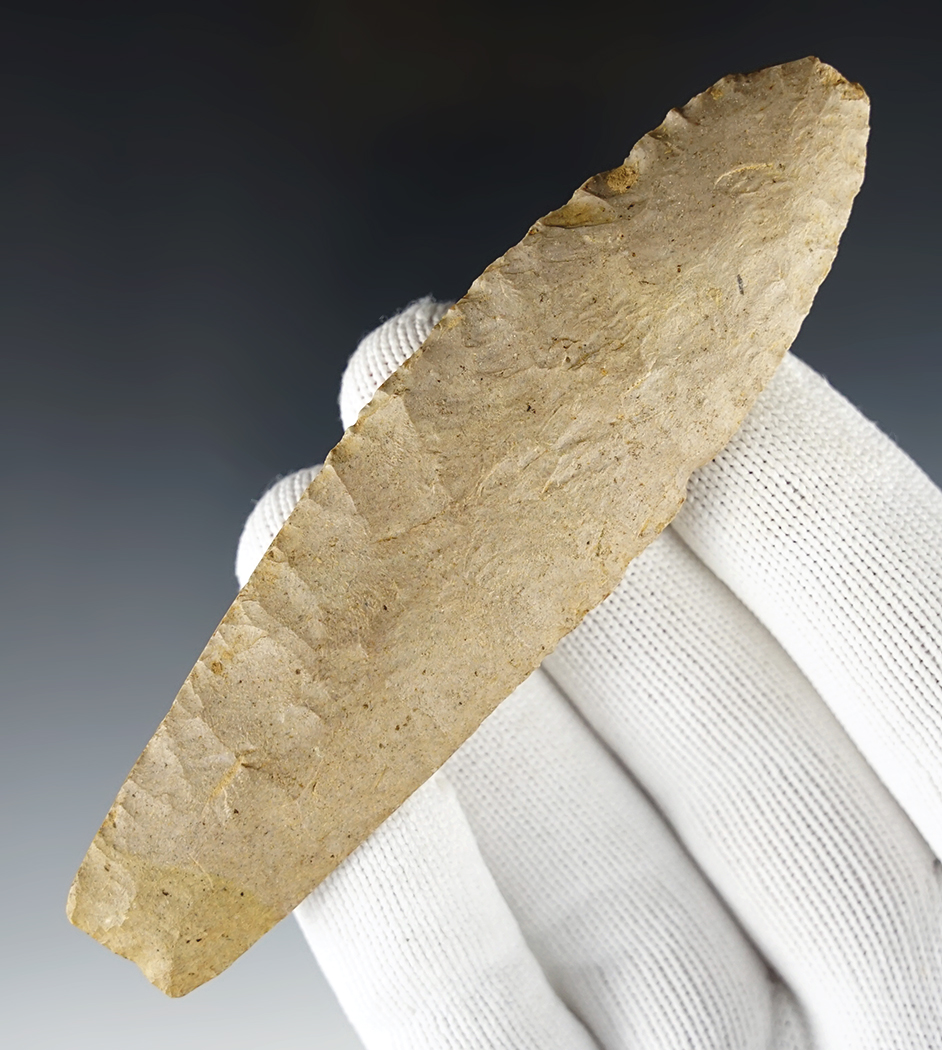 Fine 4 1/4" Paleo Agate Basin with nice ancient grinding. Found in Kentucky. Davis COA.