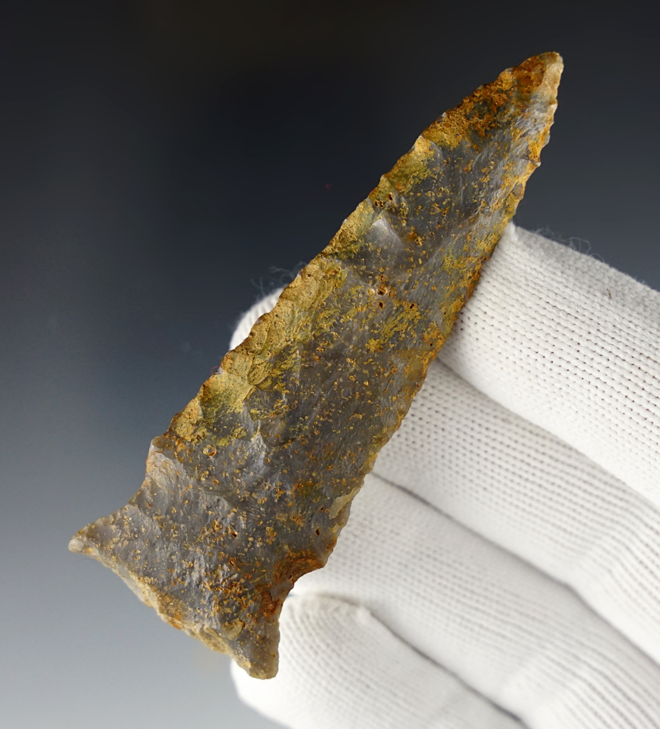 3 1/4" Tennessee Lowe made from patinated Knox Co. Chert. Comes with a Davis COA.