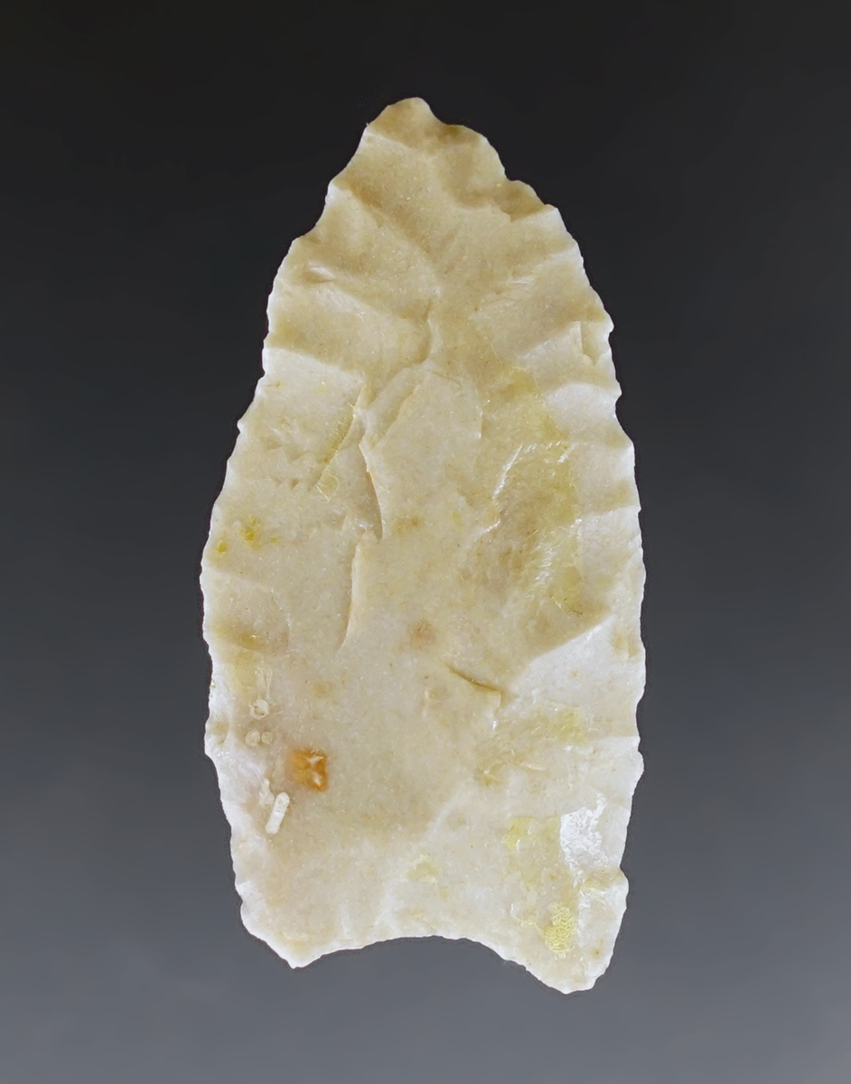 Nice 1 7/16" Paleo Plainview found in Roosevelt Co., New Mexico. Ex. Tom Davis.