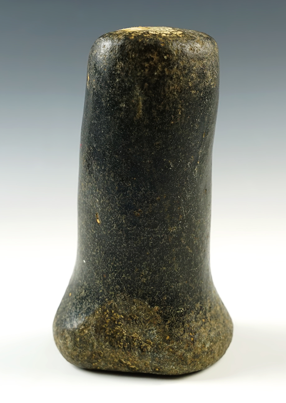 5 3/16" Bell Pestle with a dimple on the base. Found in Scioto Co., Ohio.