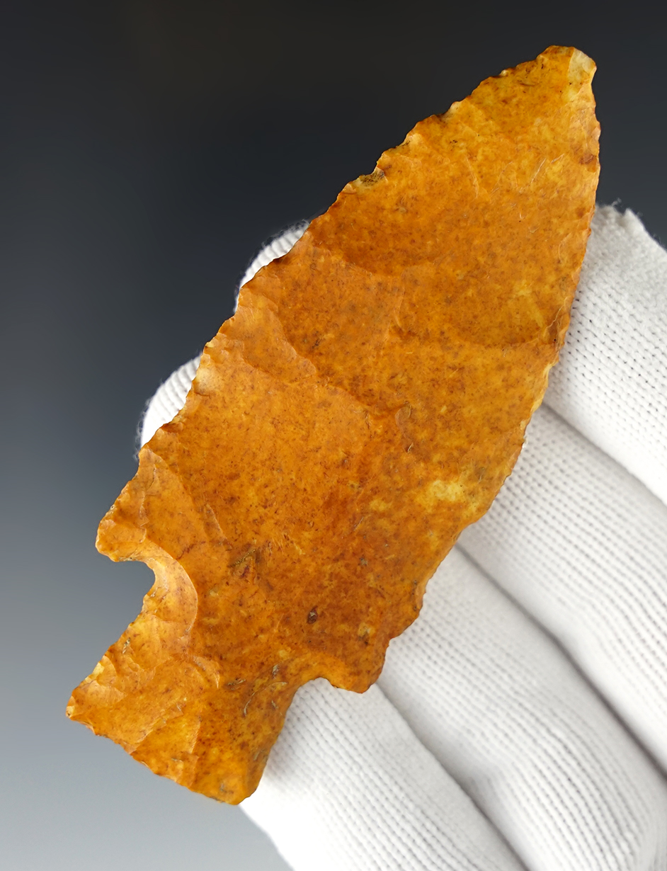 Deeply patinated 3 1/2" Hardin found in Pike Co., Illinois. Comes with a Dickey COA.