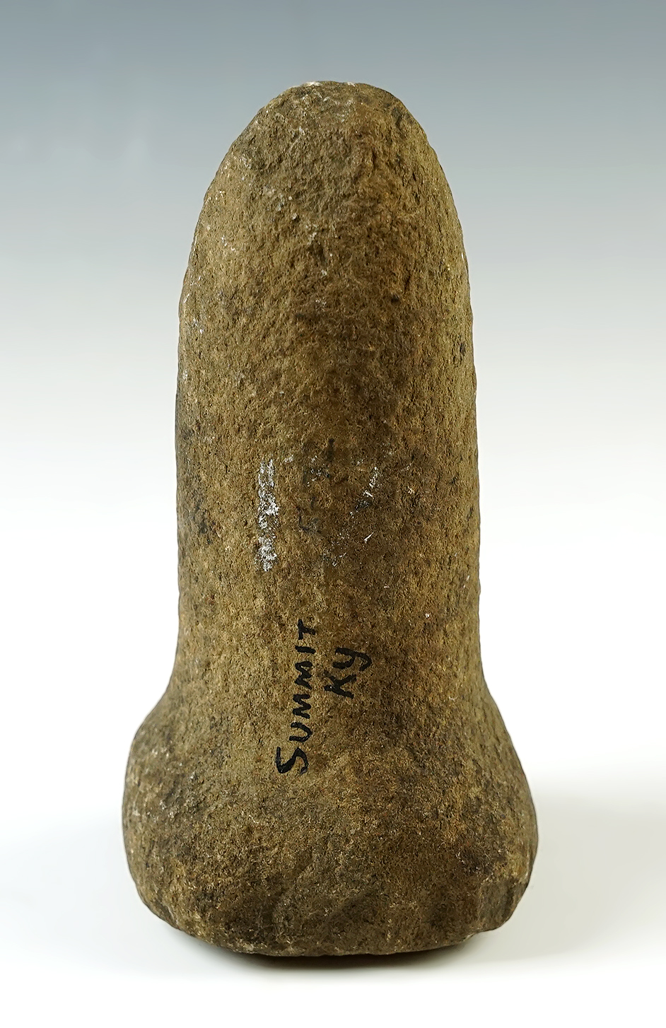 5 1/2" Bell Pestle found in Summit, Boyd Co., Kentucky. Ex. Robert Farley.