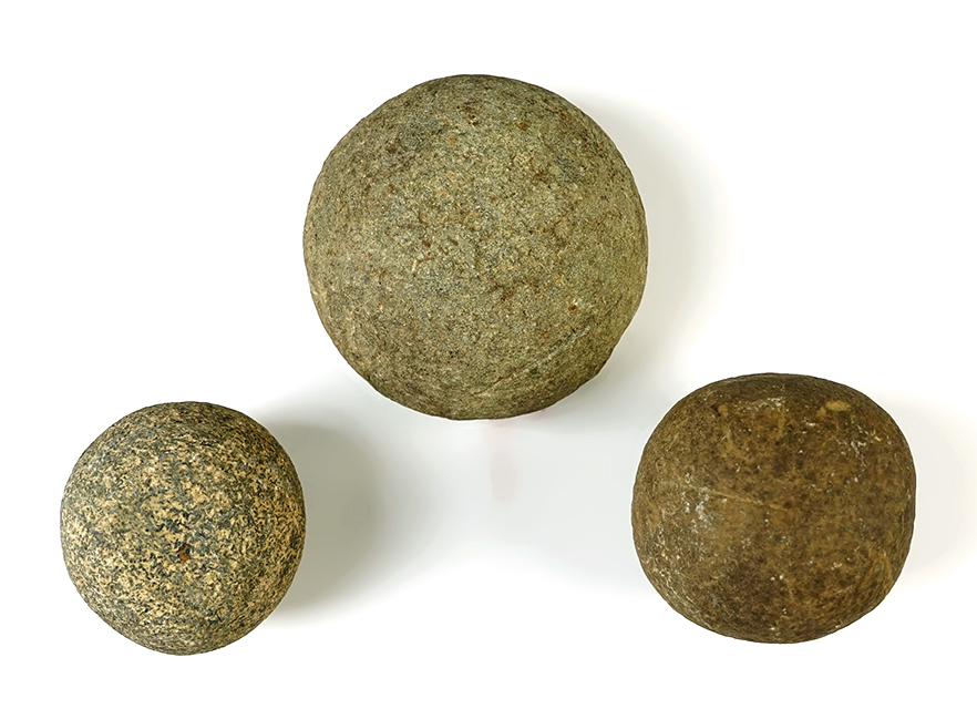 3 Ohio Hardstone relics includes 2 Hammerstones- Lawrence Co. and a Mano Stone- Scioto Co.