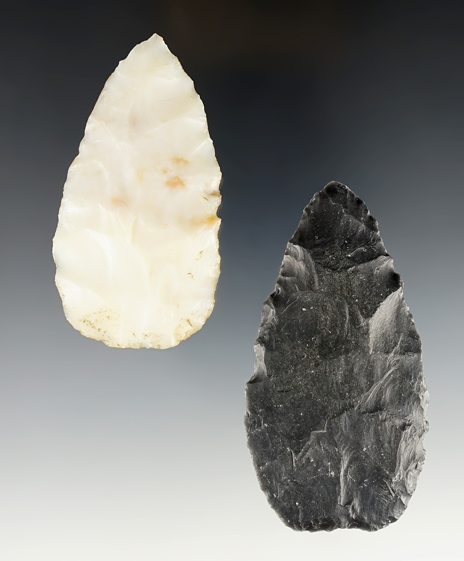 Pair of well made Flint Blades found in Modoc Co., California. Made from Obsidian.