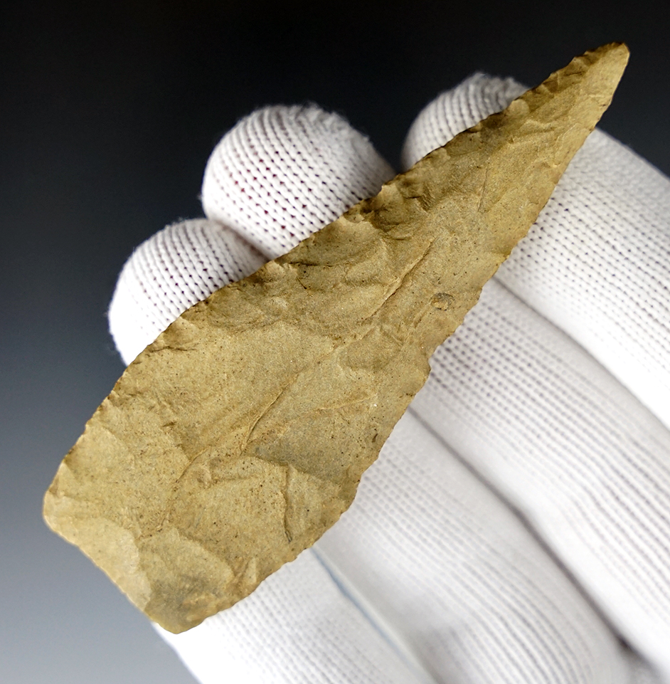 Well made 3 1/4" Pentagonal Knife found in Kentucky. Some grinding to the basal area.