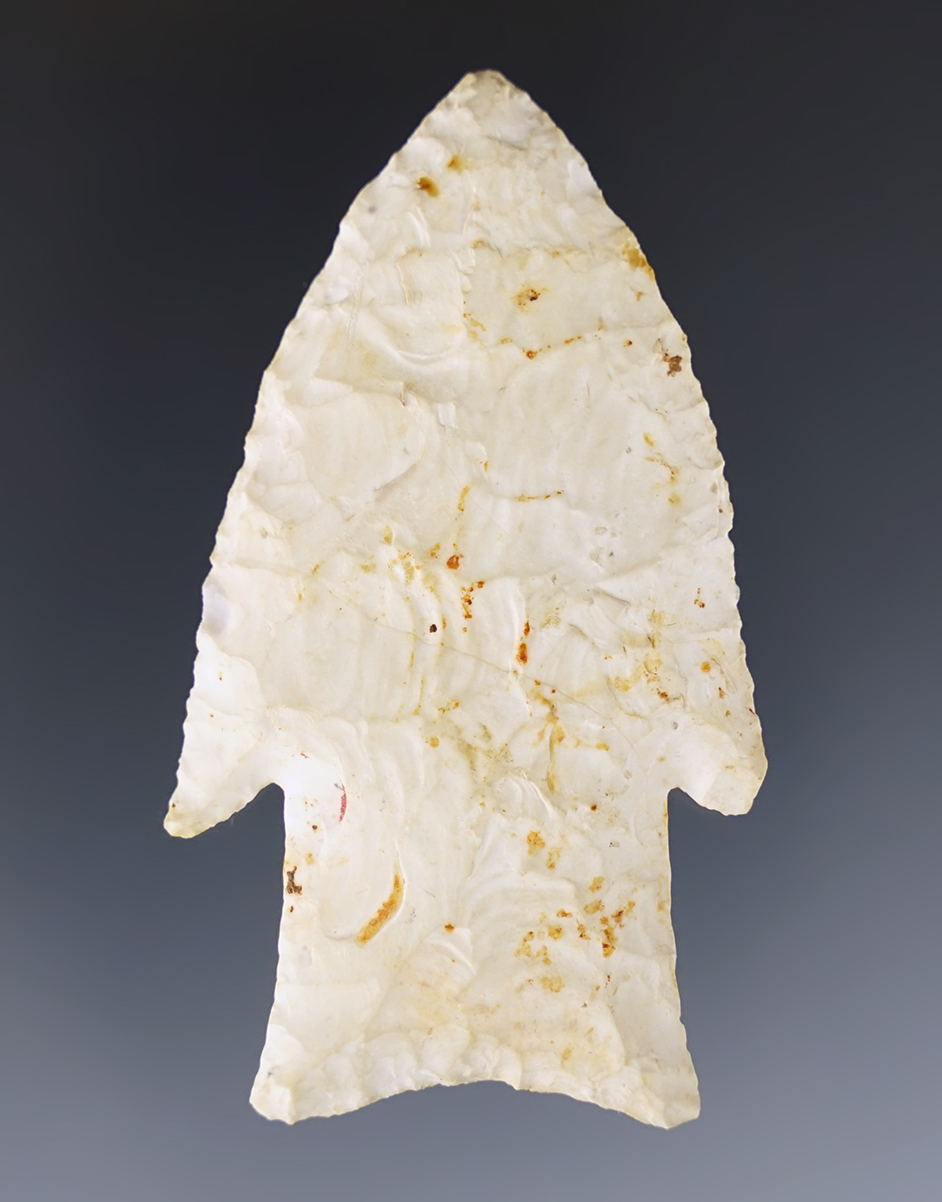 2 9/16" Barbed Hardin- Pike Co., Illinois. Ex. Jayne and Todd Walterspaugh. Comes with a Partain COA.