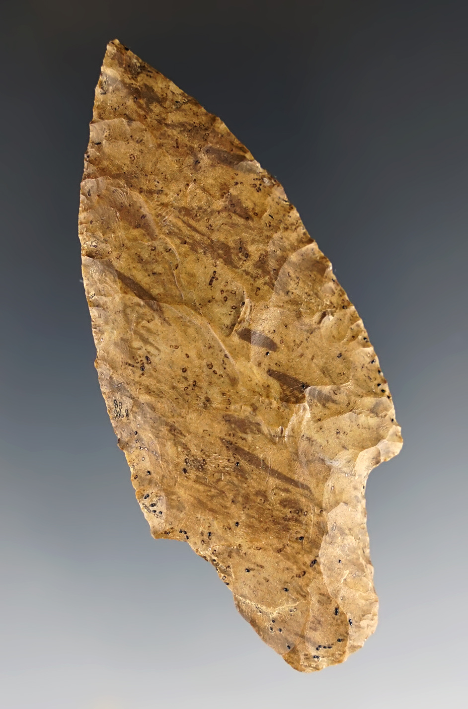 3 3/16" Adena found in Benton Co., Tennessee. Ex. Gary Noel. Comes with a Dickey COA.