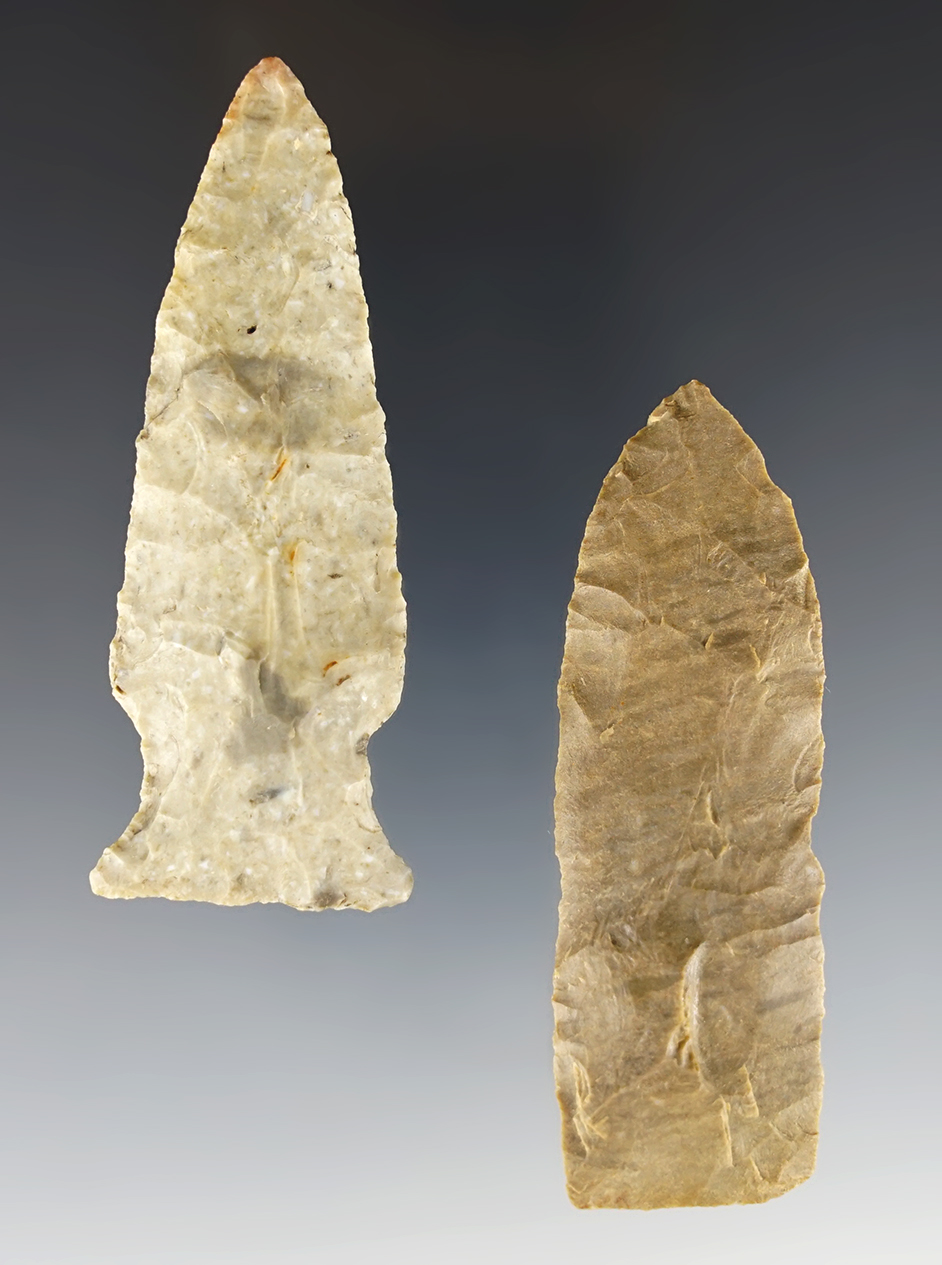 2 7/8" Munker's Creek- Nebraska and 2 13/16" Karnak- Missouri. COA.