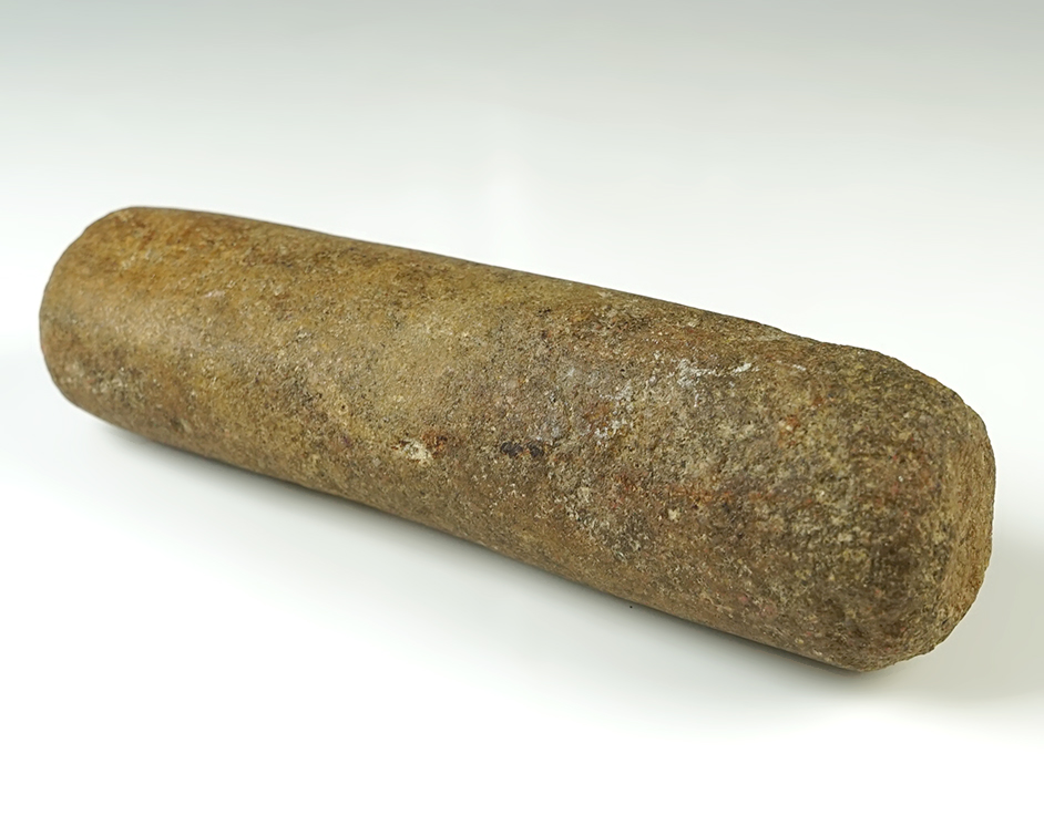 7 1/4" Roller Pestle found in Champaign Co., Ohio. Made from Hardstone.