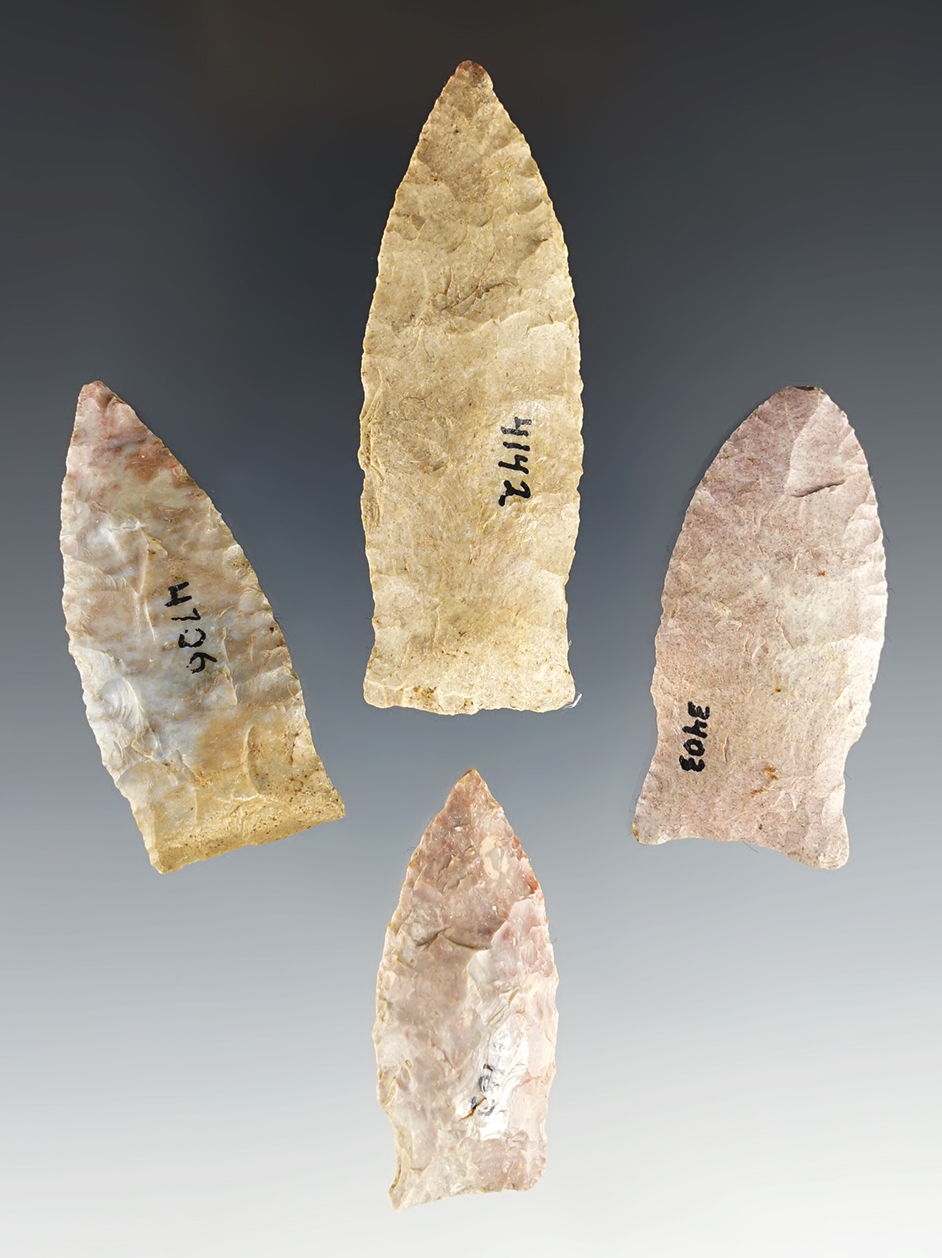 Set of four points found in Clark Co., Kentucky.