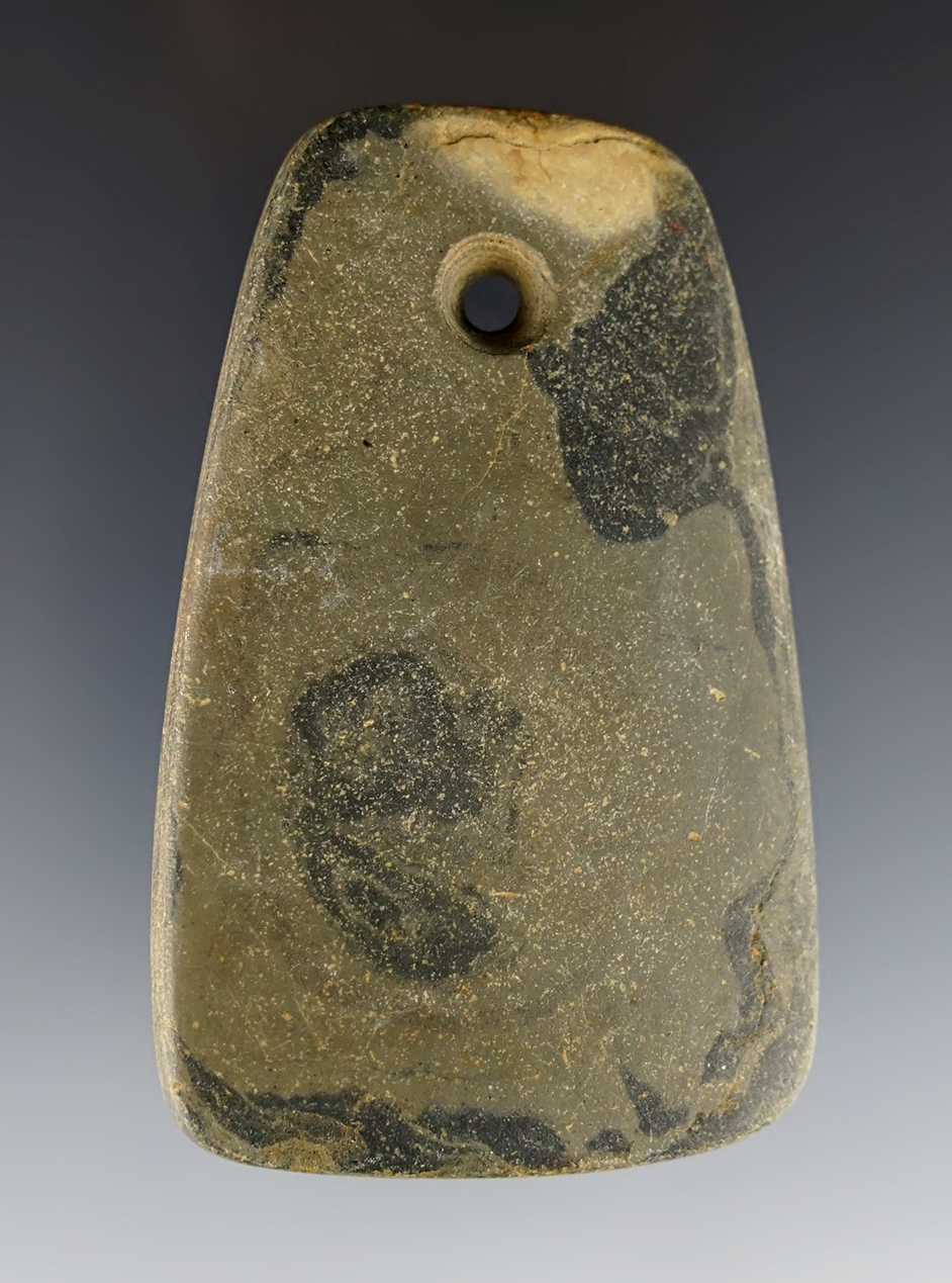 3" Pendant found in Knox Co., Ohio. Made from a beautiful grade of Banded Slate.