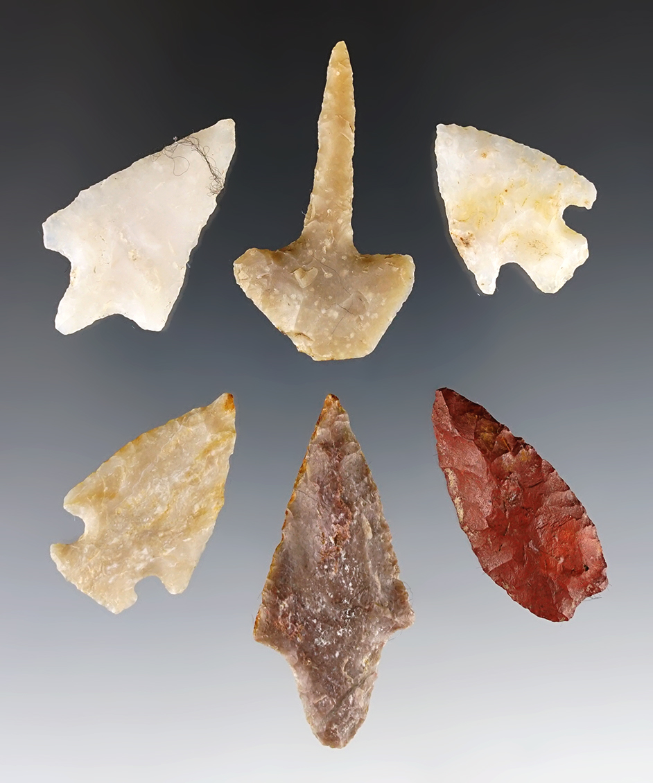 Set of 6 nicely made Texas/New Mexico area points. The largest is 1 13/16".