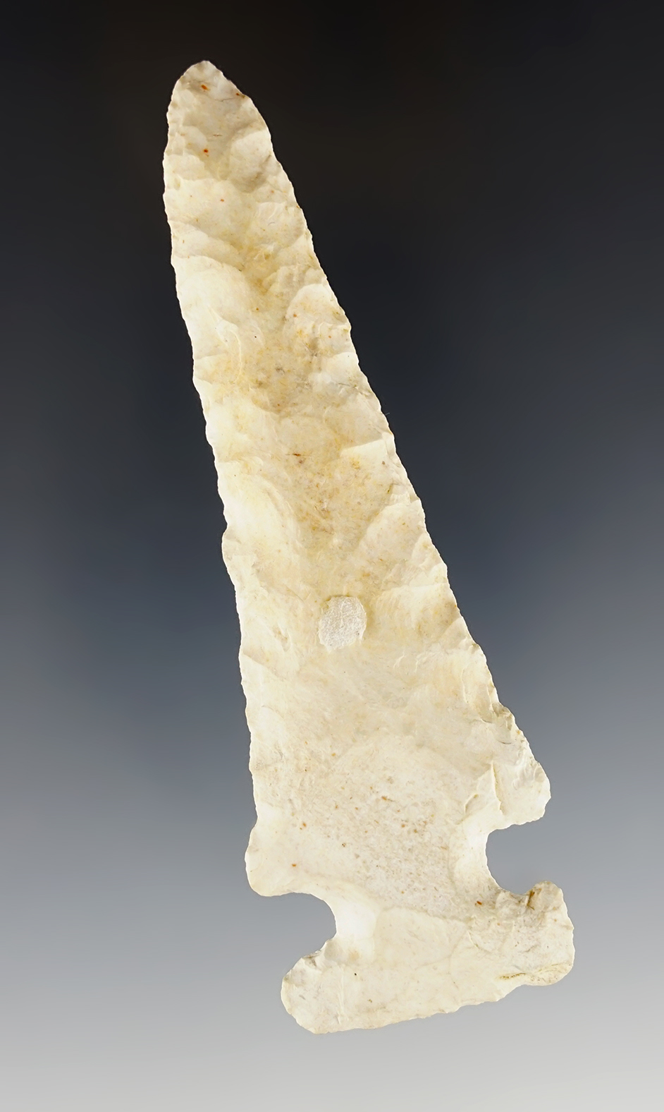 4 3/8" Osceola found in Lee Co., Missouri. Made from Burlington Chert. Comes with COA.
