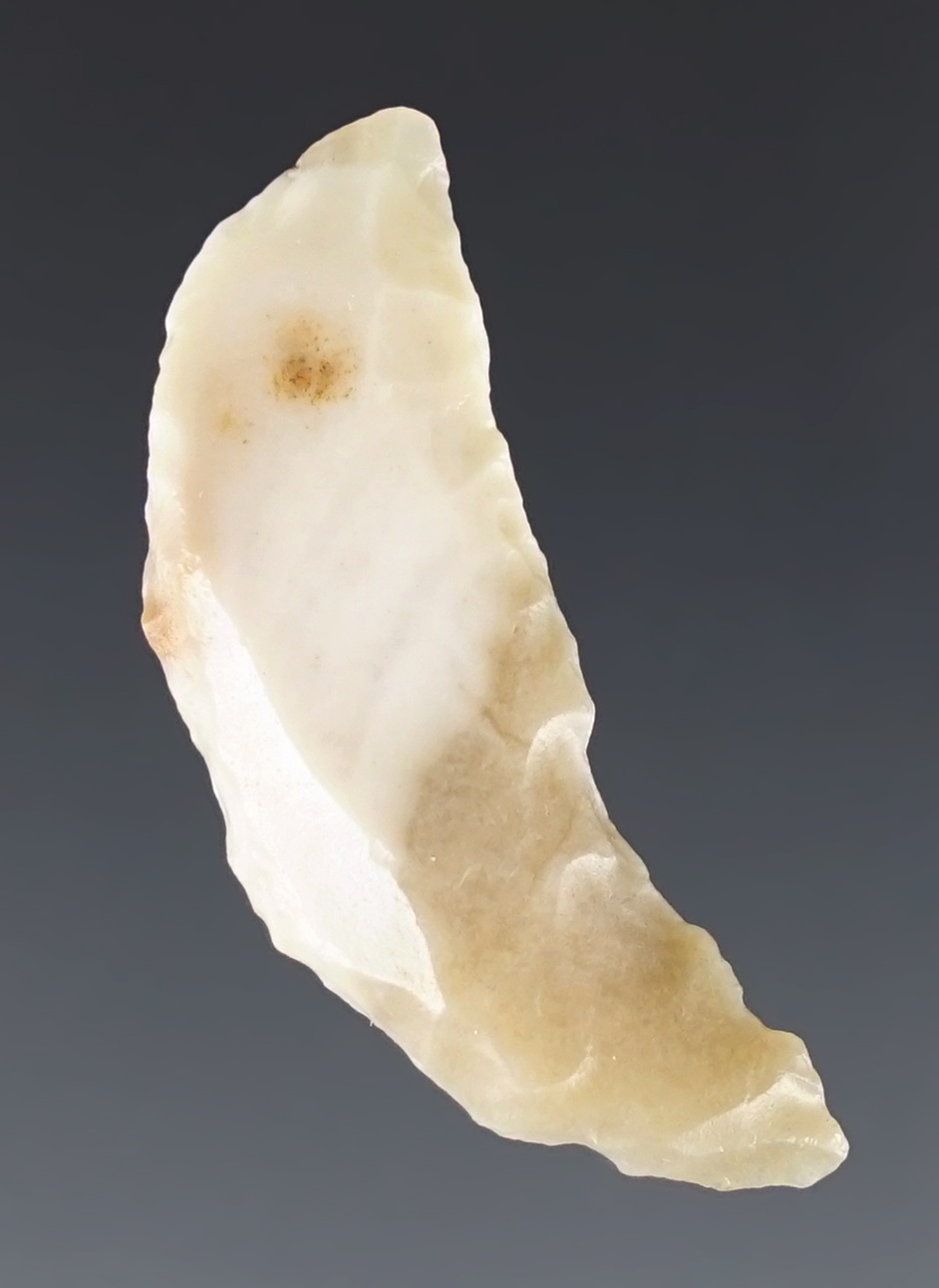 1 3/8" Crescent found by S. Lewis around the Warner Valley area, Lake Co., Oregon.