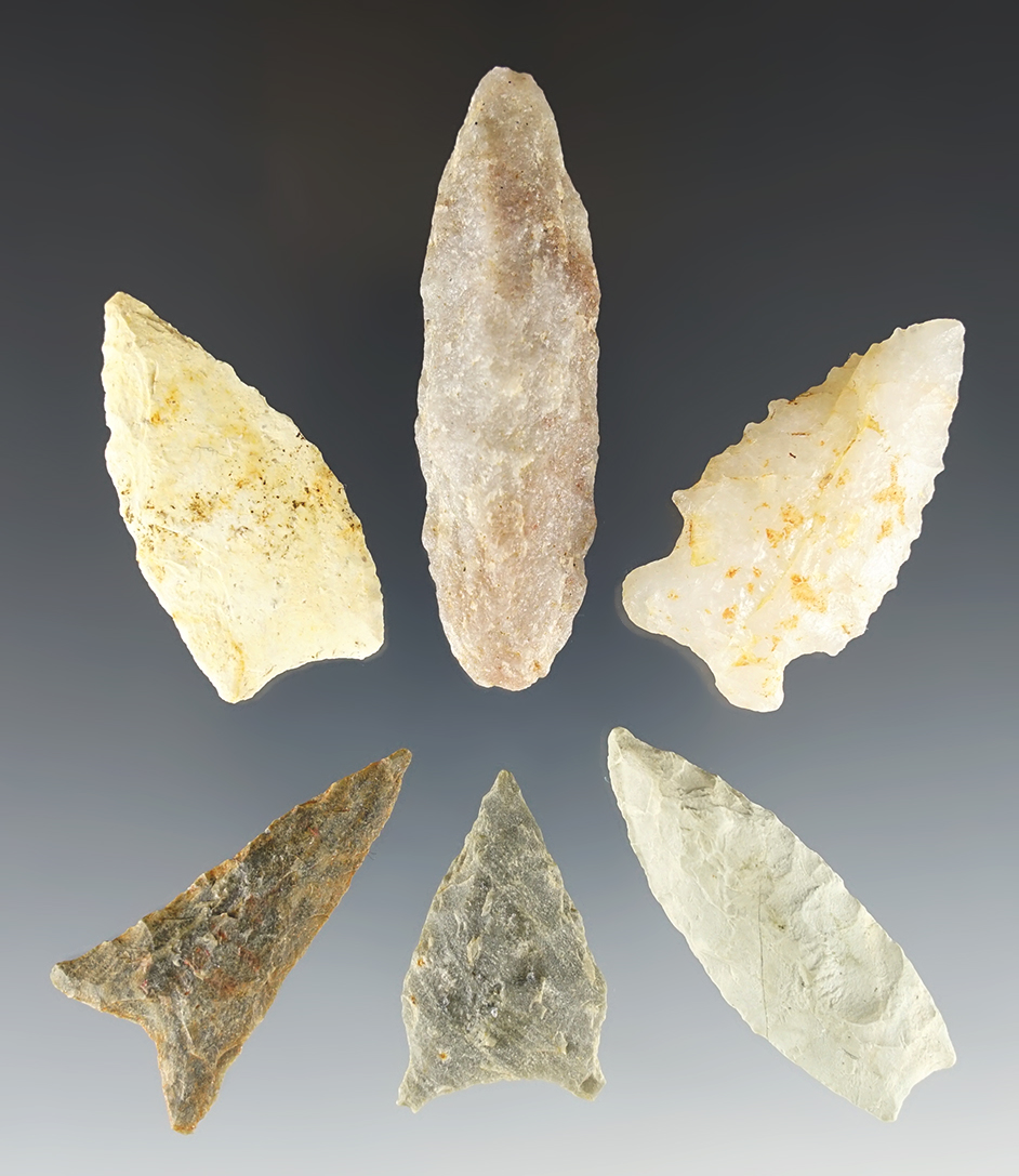 Set of 6 North Carolina points in good condition. The largest is 2 5/8".