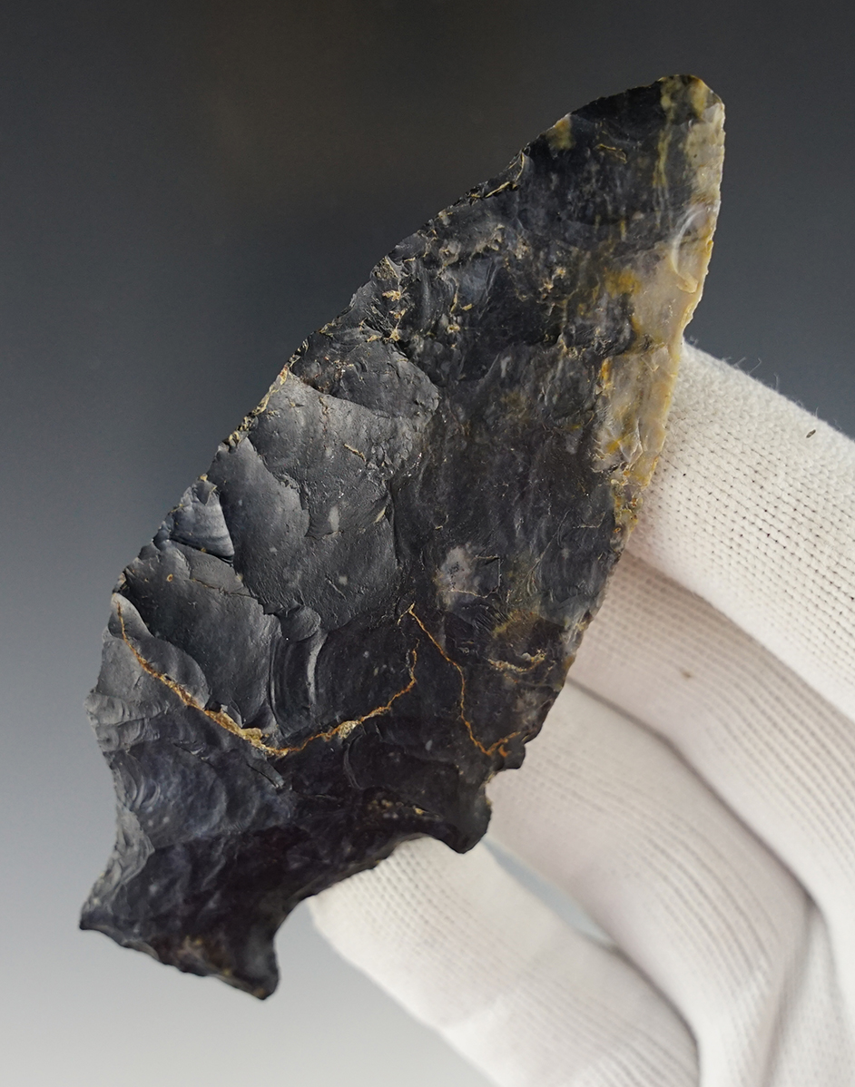 Nicely made 4 3/16" Coshocton Flint Ashtabula found in Crawford Co., Ohio.