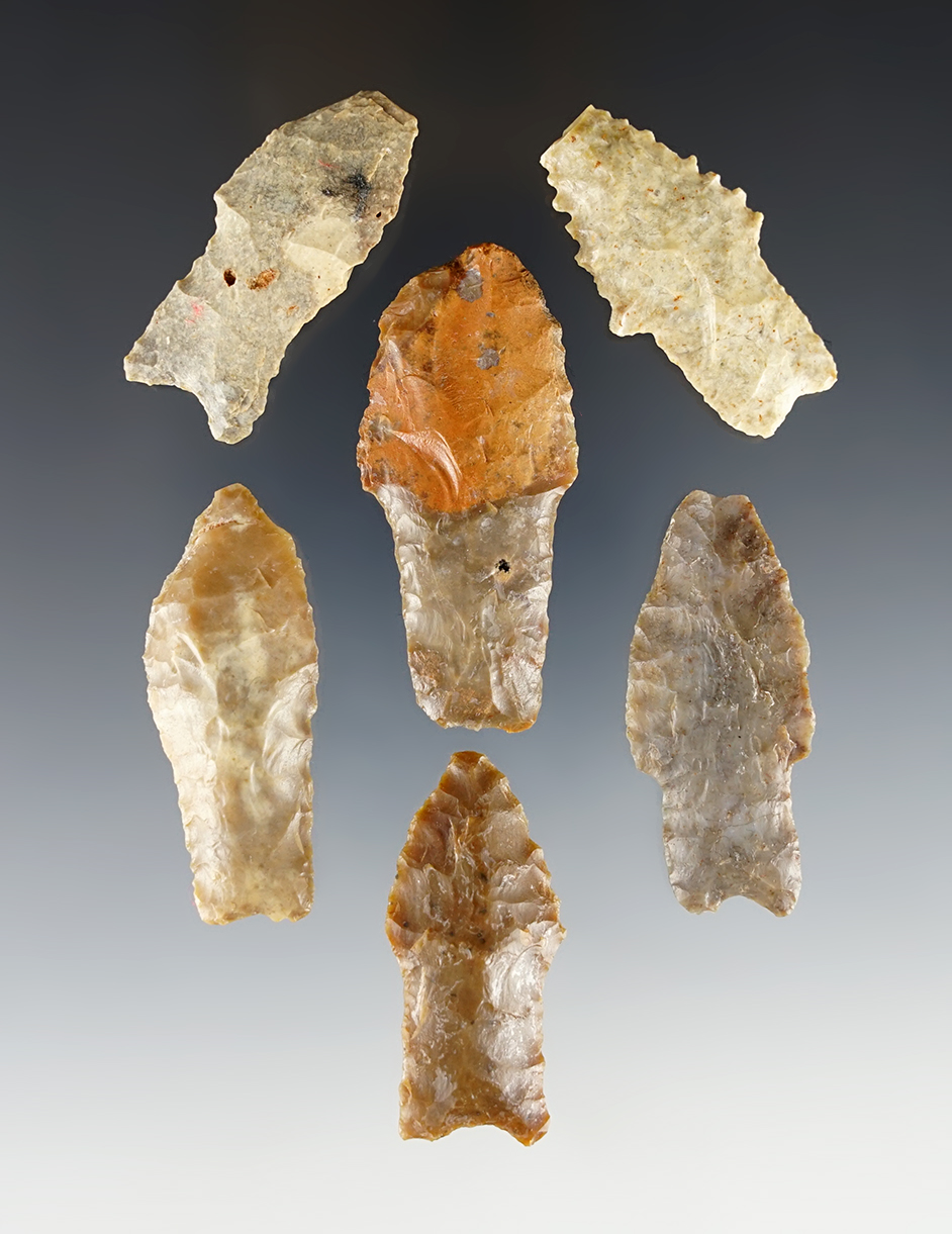 Set of 6 Arizona area points including an Escobas and a Hell Gap.