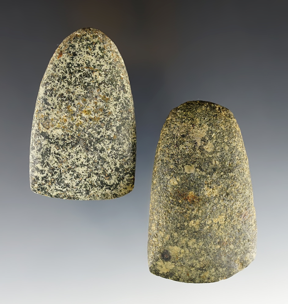 Pair of well made Hardstone Celts found in Licking/Knox Co., Ohio.