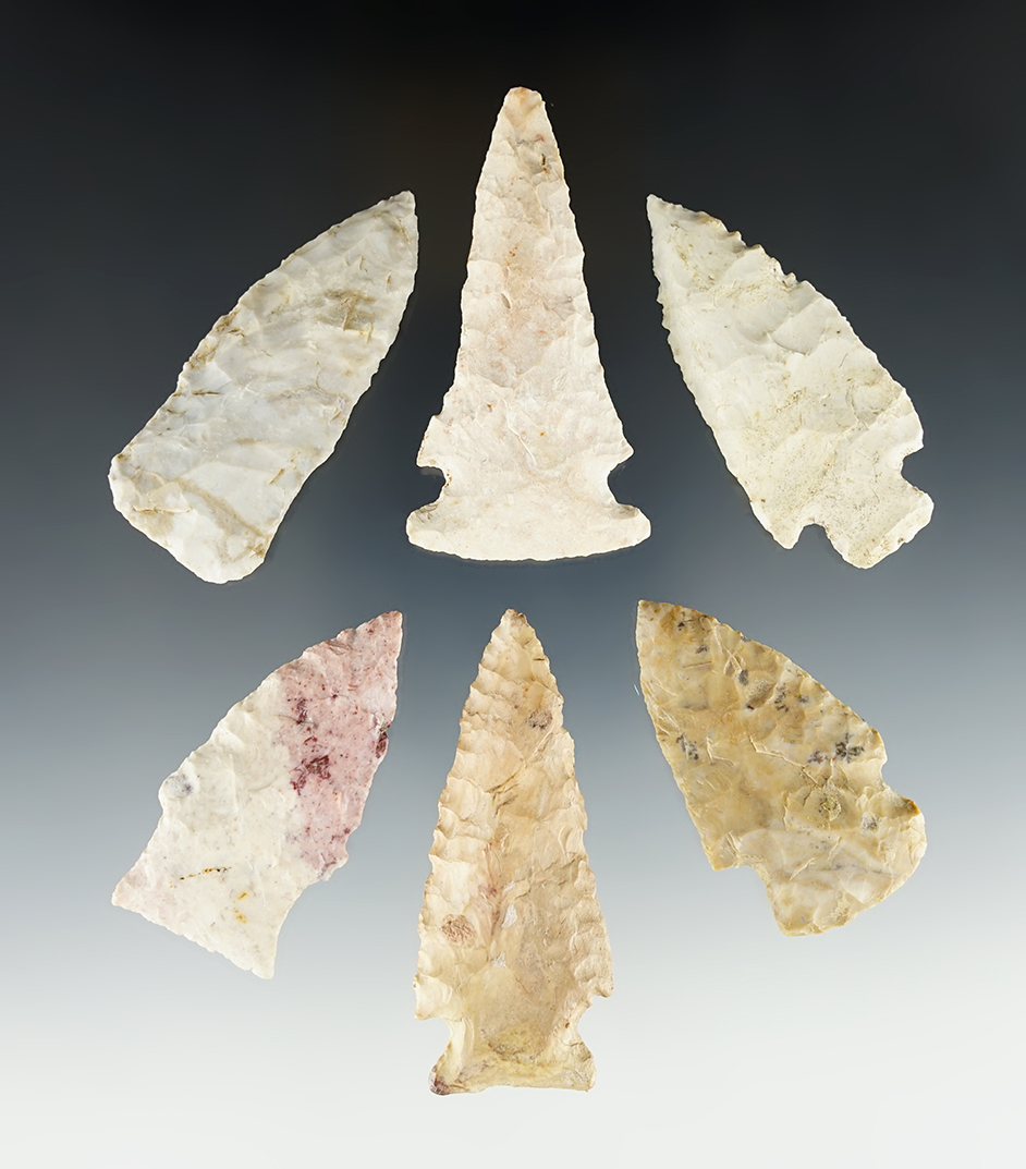 Set of 6 assorted Illinois/Missouri area points in nice condition. One includes a  COA.