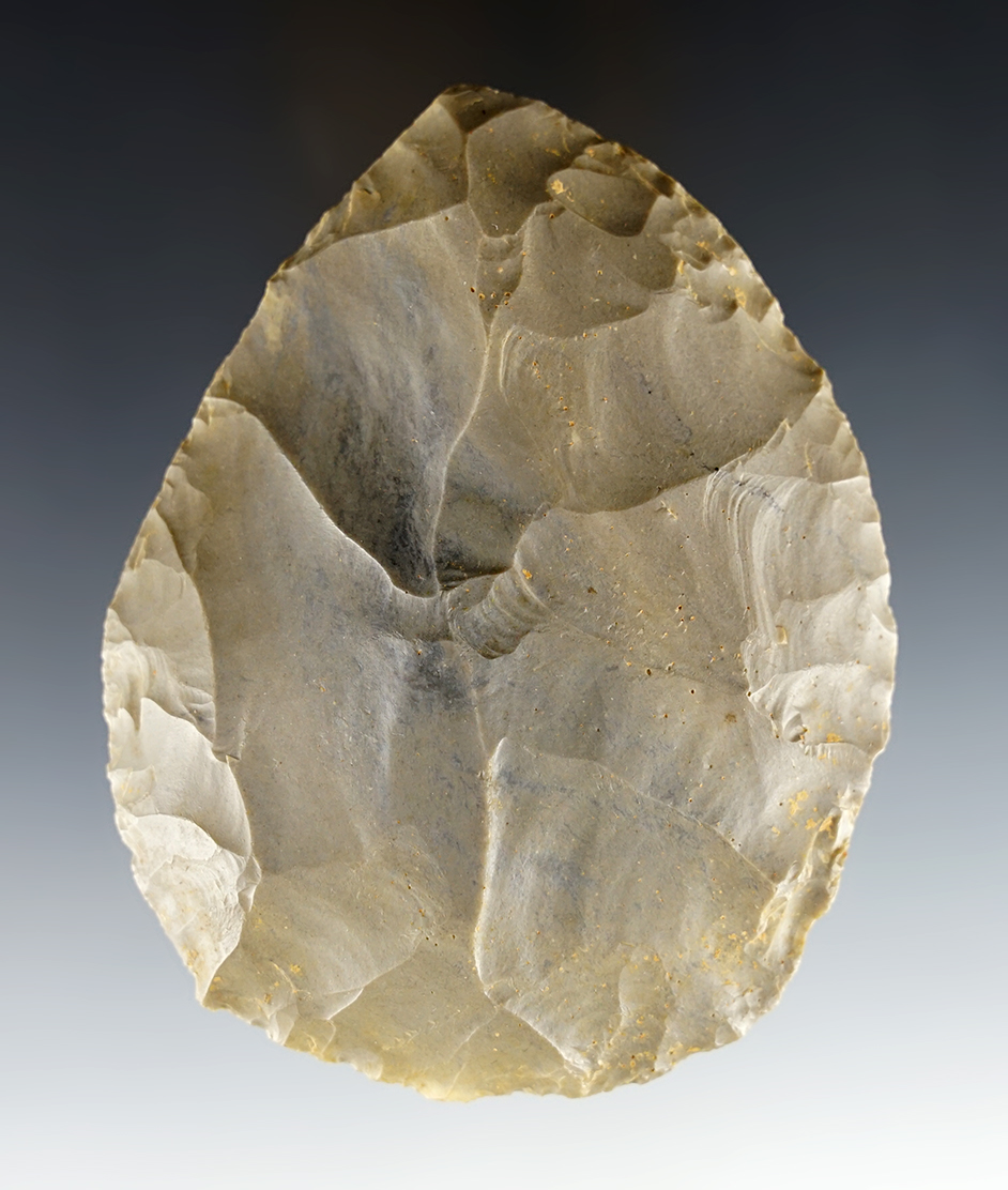 4 1/4" Crib Mound Cache Blade made from Hornstone. Found in Spencer Co., Indiana.