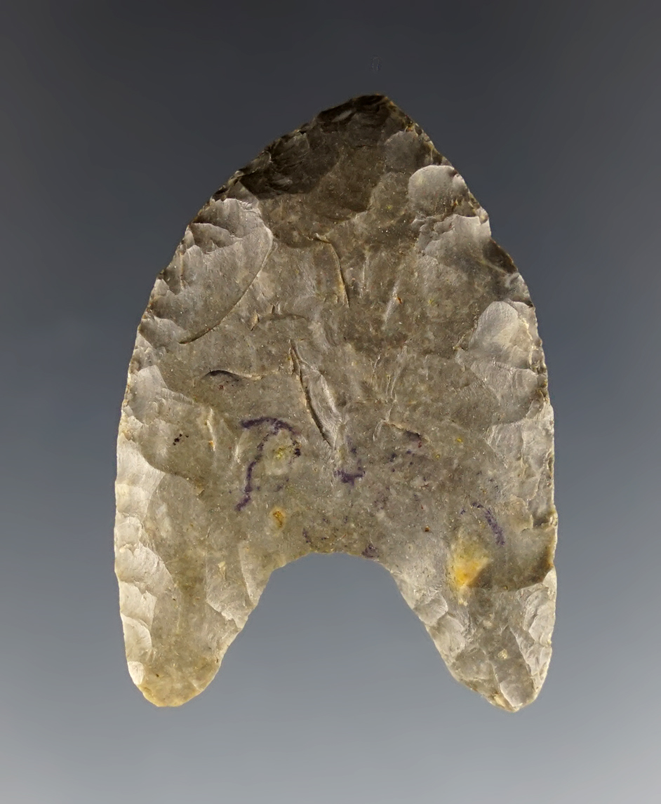 1 3/4" Debert made from Hornstone. Found in Sullivan Co., Tennessee. COA.
