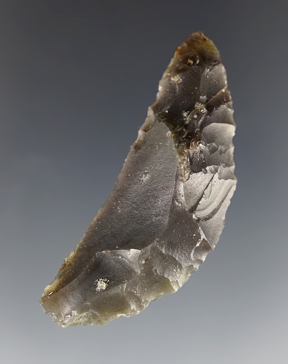 2" Crescent in excellent condition. Made from Obsidian. Found in Humboldt Co., Nevada.