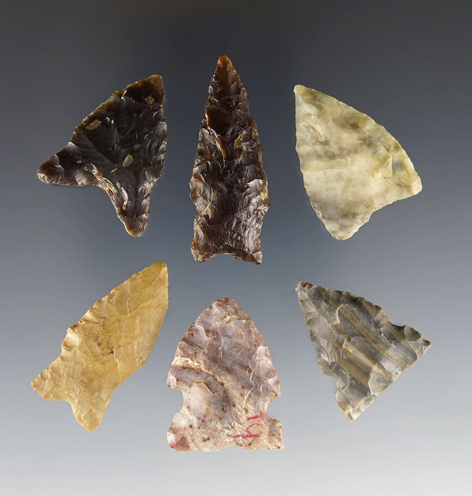 Set of 6 High Plains points in nice condition. The largest is 1 11/16".