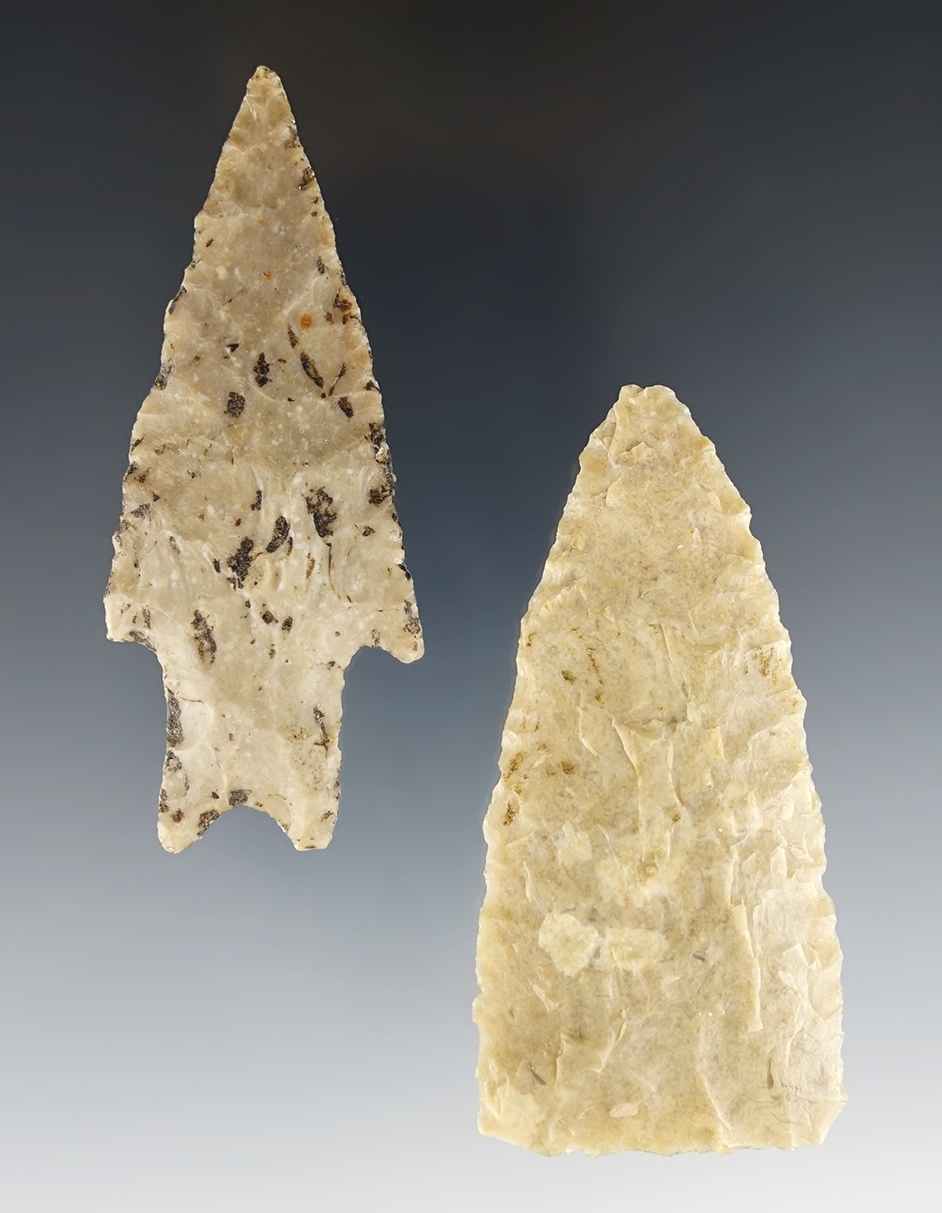 Pair of nicely made Texas points including a Friday and a Pedernales. COA's.