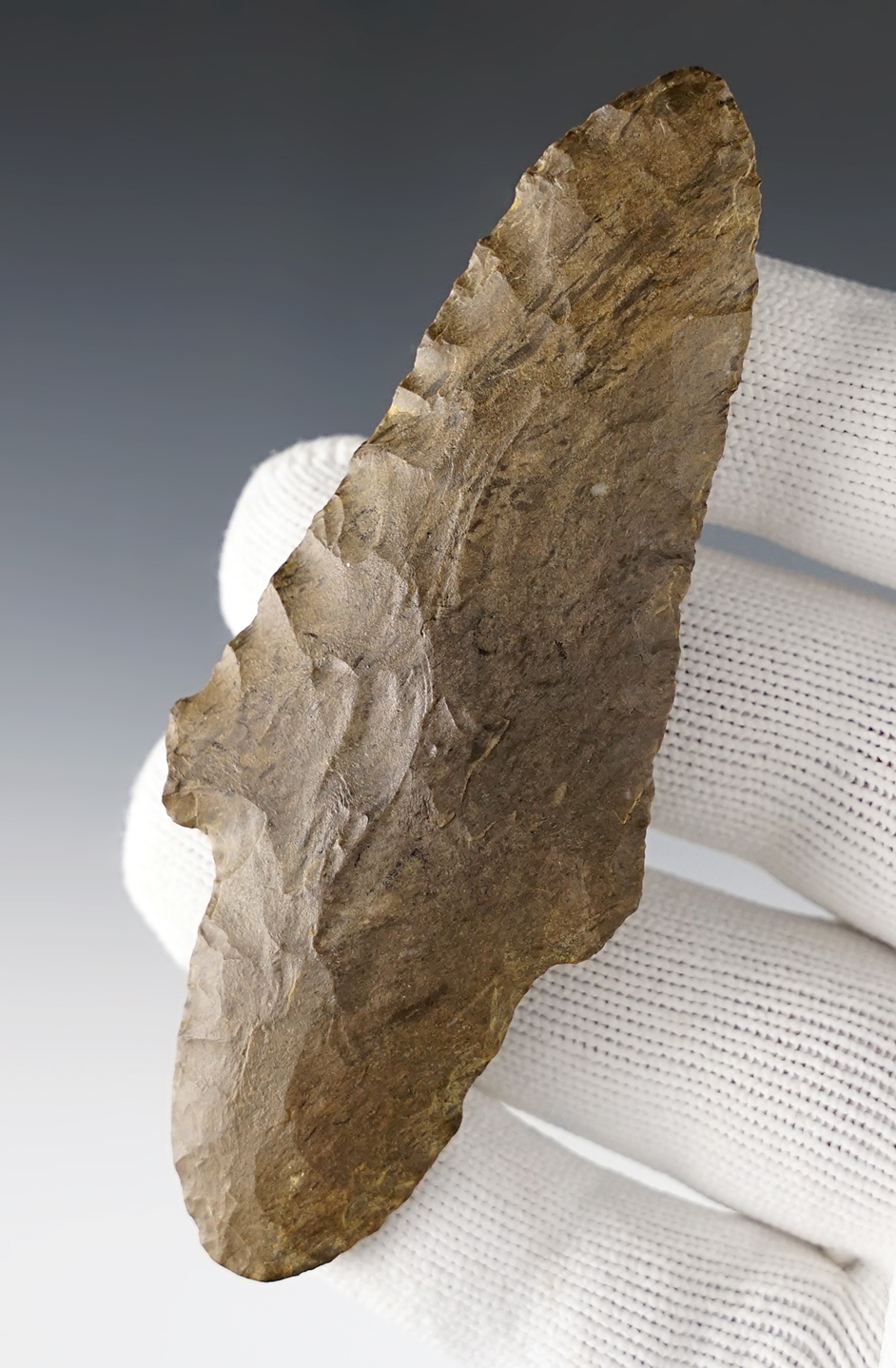 3 7/8" Adena found in Franklin Co., Kentucky. Made from Dover Chert. Dickey COA.