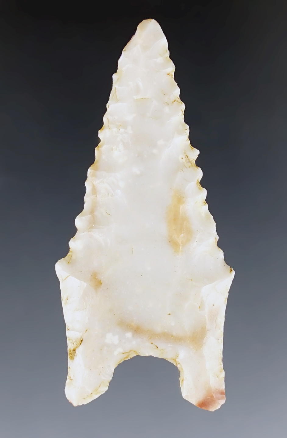 2 1/16" Dalton made from high-quality River Cobble Chert. Found in Arkansas. COA.